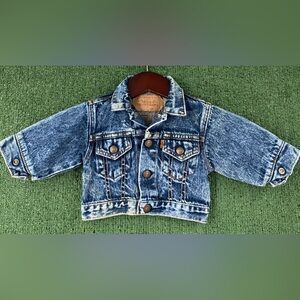 VTG Little Levis Orange Tab Acid Wash Jean Trucker Jacket Baby Boy’s 3-6 Months